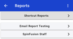 screenshot of reports page